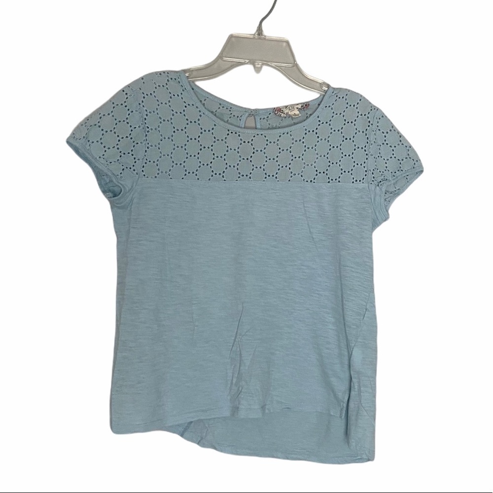 Pink Rose Vintage lace crew neck top blue small